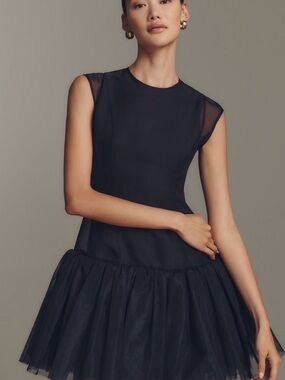 Anthropologie Mare Mare Tulle Drop Waist  Slip Dress